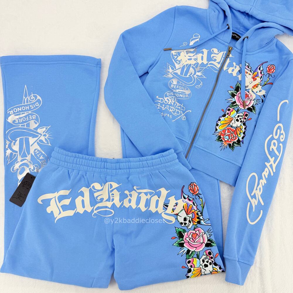 Ed Hardy Tracksuit (Bottoms XS / Top S)
